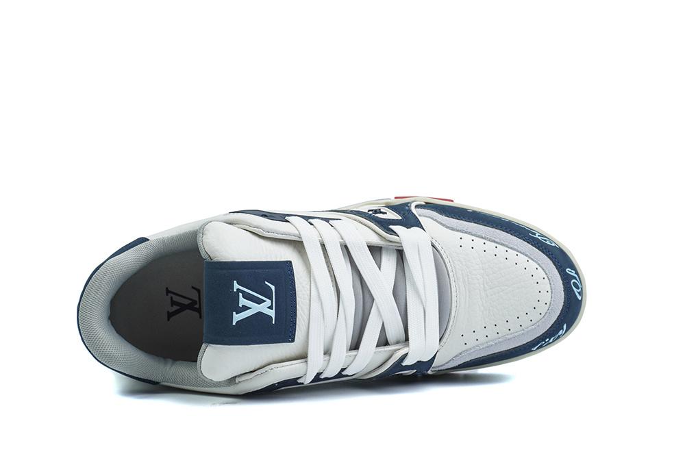 PK god Louis Vuitton LV Trainer #54 Signature White Blue retail materials ready to ship